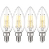 Philips LED pirn E14 Set of 4, 40W, 2700K Filament Candle Shape, soevalge