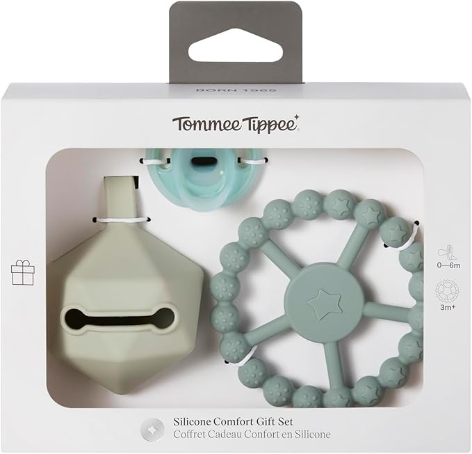 Tommee Tippee silikoonist lutt koos lutikarbi ja närimisrõngaga, green, 433610
