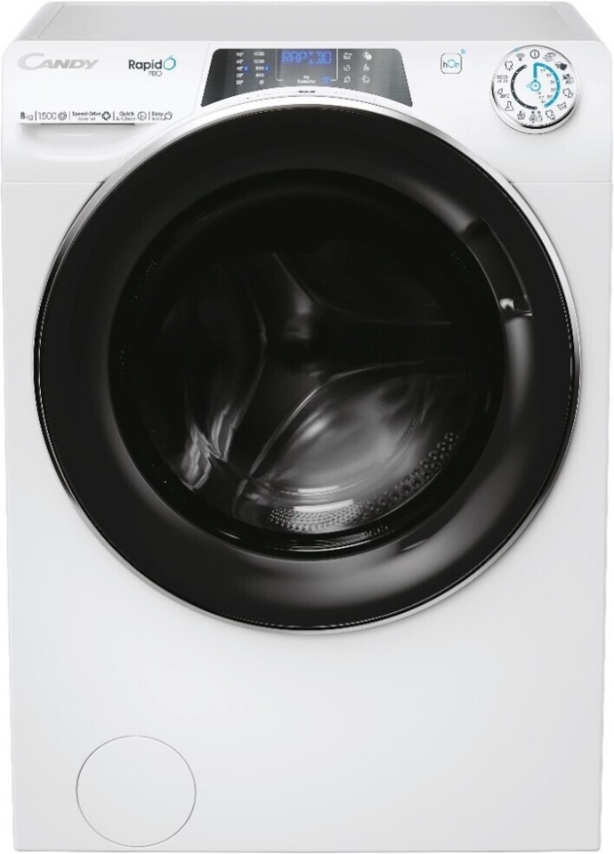Candy pesumasin RapidÓ PRO RP 586BWMBC/1-S Washing Machine, 8kg, 1500 p/min, valge