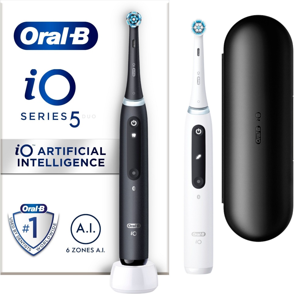 Braun elektriline hambahari Oral-B iO 5 Black & White, Duo, must/valge