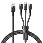 Mcdodo laadimiskaabel 3in1 USB to USB-C / Lightning / Micro USB Cable, CA-0930, 6A, 1.2m (must)