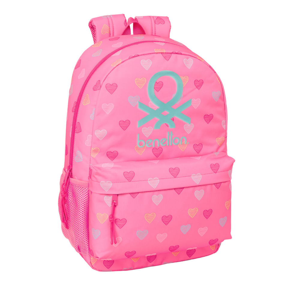 Benetton seljakott Heart roosa 30x46x14cm