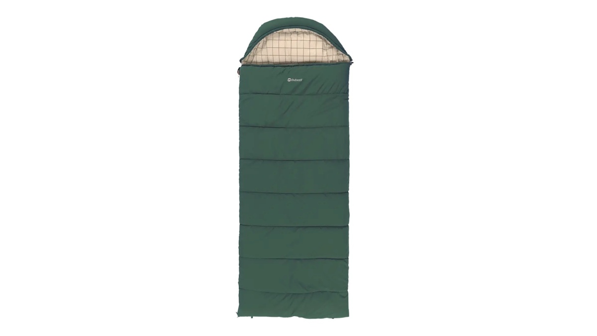 Outwell magamiskott Camper Prime roheline | Sleeping Bag | 235 x 90 cm | -15 to 5 °C | Right Zipper