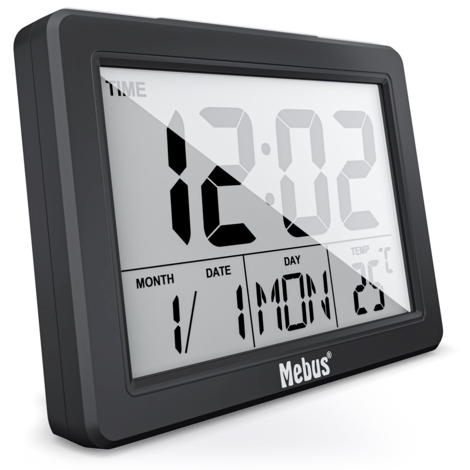Mebus äratuskell 25739 Quartz Alarm Clock, must