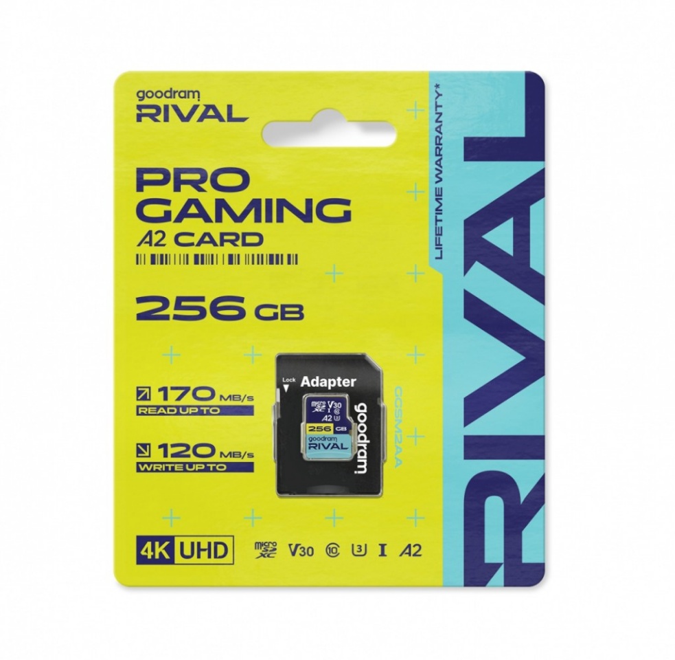 Goodram mälukaart microSD 256GB Rival UHS-I V30 U3 C10 A2 170/120MBs