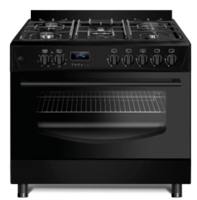 Ravanson gaasipliit elektriahjuga Modern KWGEK90B, must