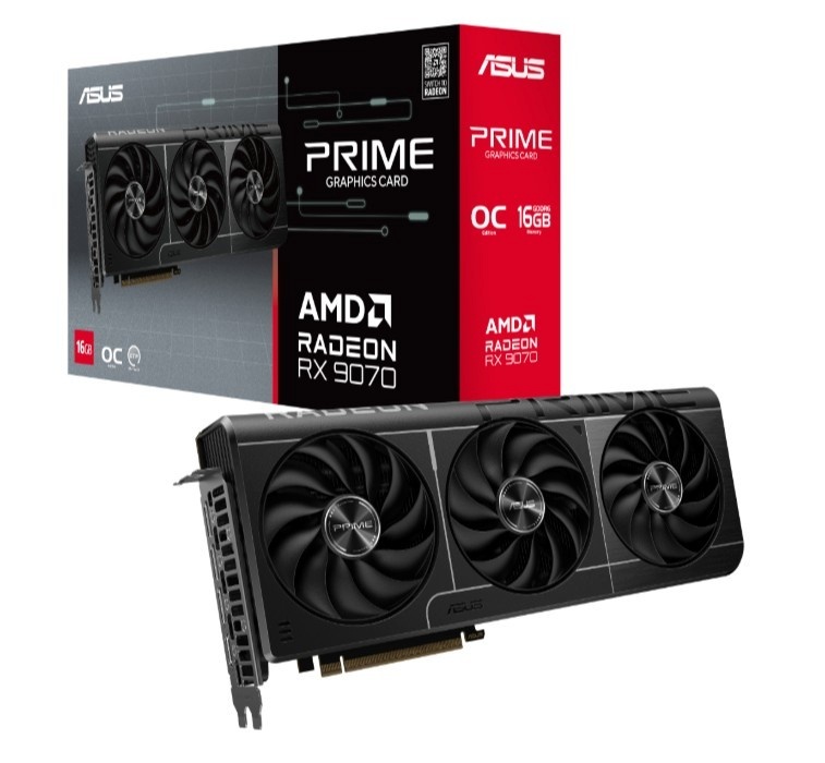 ASUS videokaart RX 9070 PRIME OC 16GB GDDR6 256bit DP HDMI