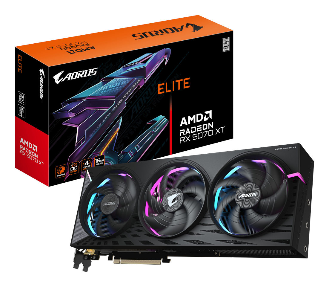 Gigabyte videokaart Radeon RX9070 XT Elite 16GB GDDR6 2xHDMI 2xDP