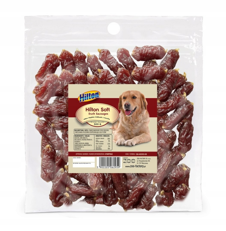 Hilton maius koerale Soft Duck Sausages, 500g
