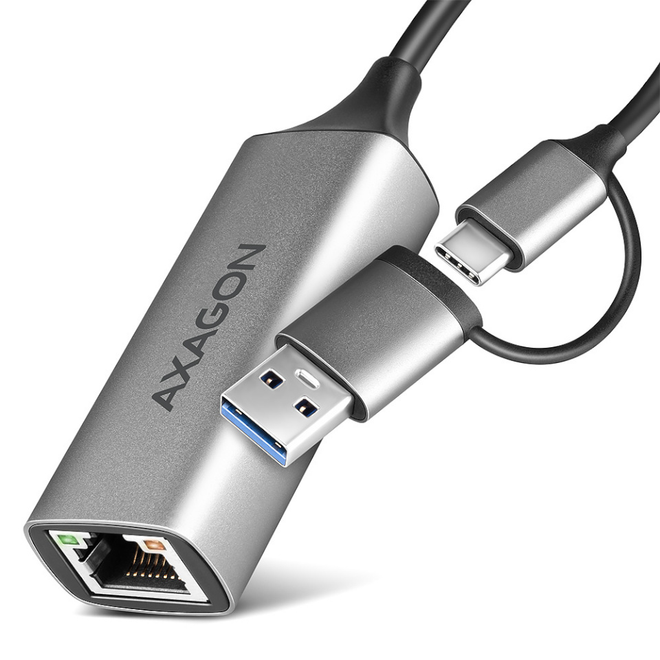 Axagon AXAGON ADE-TXCA USB-C + USB-A 3.2 Gen 1 - Gigabit Ethernet adapter, Asix AX88179