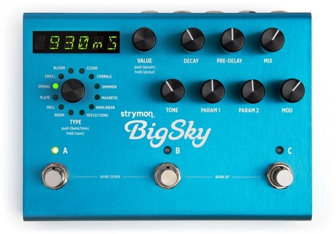Strymoni kitarripedaal Big Sky Reverb kajapedaal