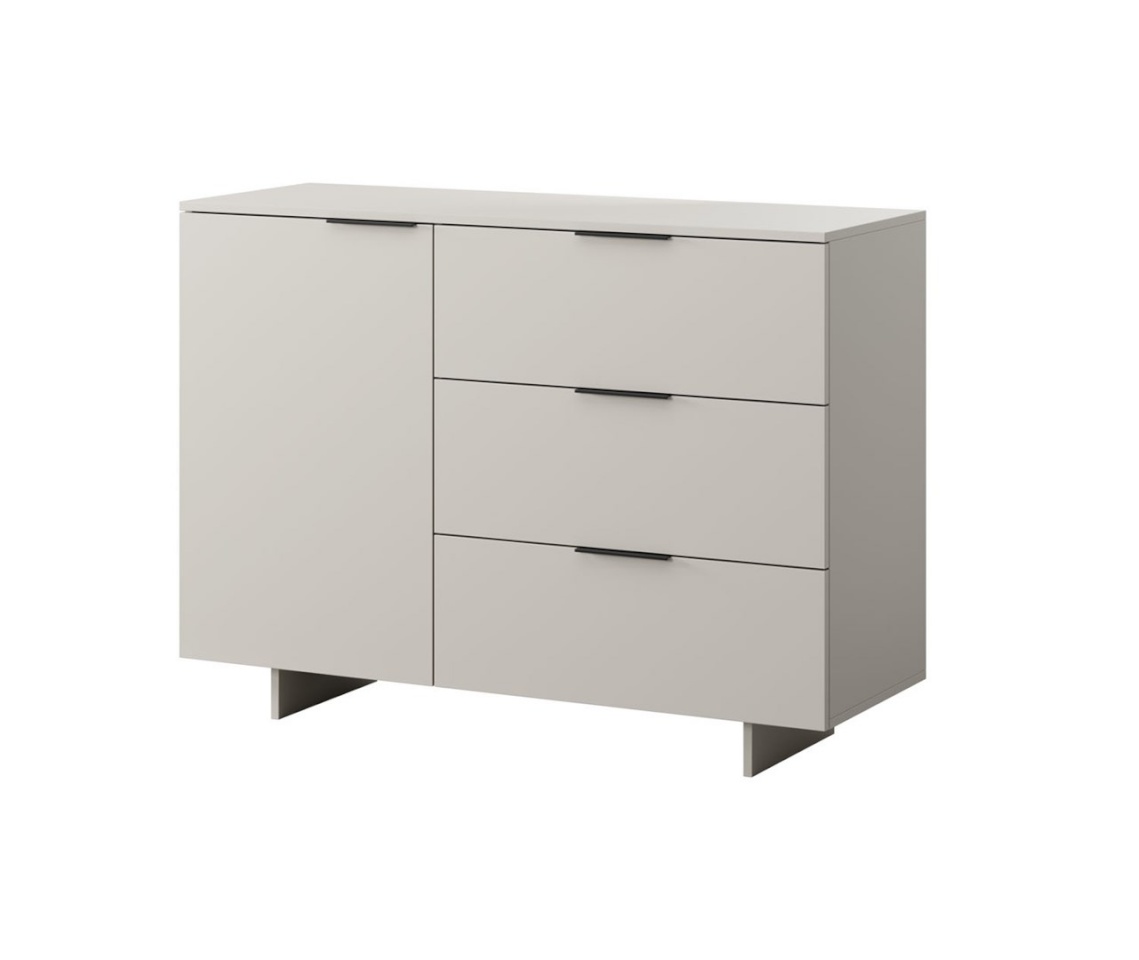 Cama Meble puhvetkapp 1D3S ALMA chest of drawers 120x41,5xH90 cashmere
