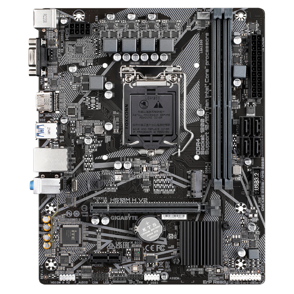 Gigabyte emaplaat H510M H V2 H510,LGA1200, mATX