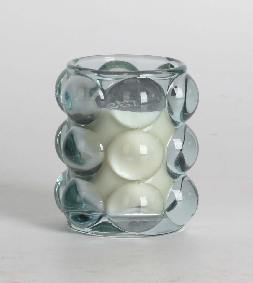 H4Y lõhnaküünal klaasis Nature Green, Southern Night, 9,2cm, valge