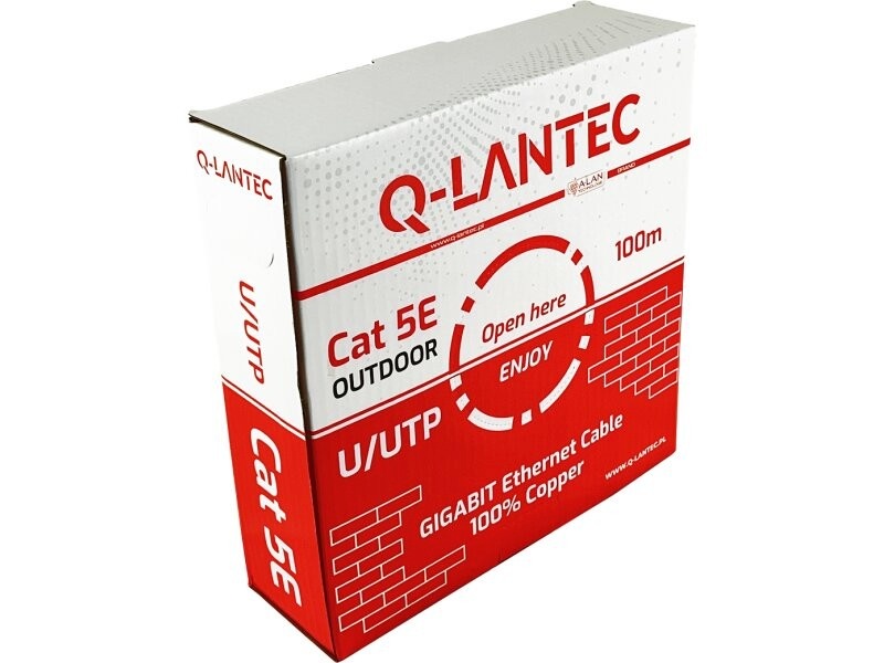 Q-lantec võrgukaabel U/UTP cat. 5e data cable, outdoor dry PE, Fca, 100m