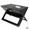 Aktive Kaasaskantav Barbeque-grill must teras Raud 45x30x29cm