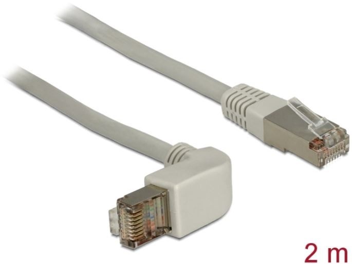 Delock võrgukaabel Patchcord cat.5E SFTP, 2m angled, plug, hall