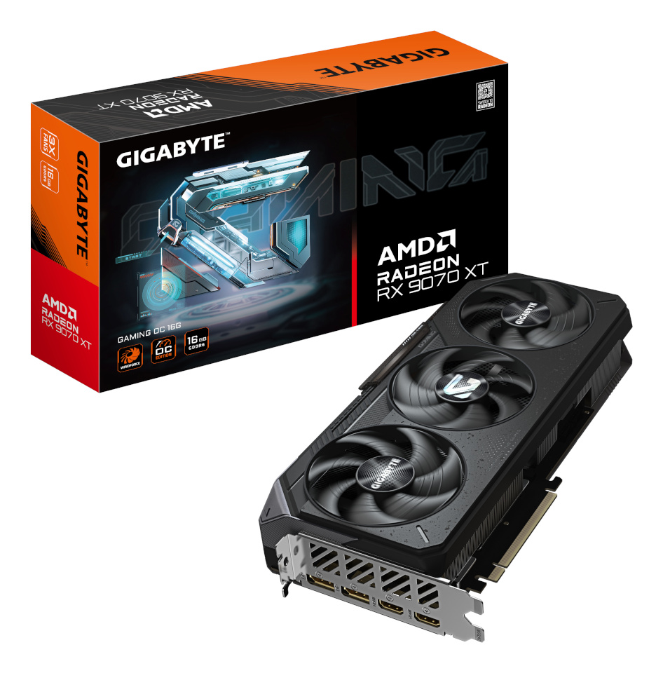 Gigabyte videokaart Radeon RX9070 XT Gaming OC 16GB GDDR6 2xHDMI 2xDP