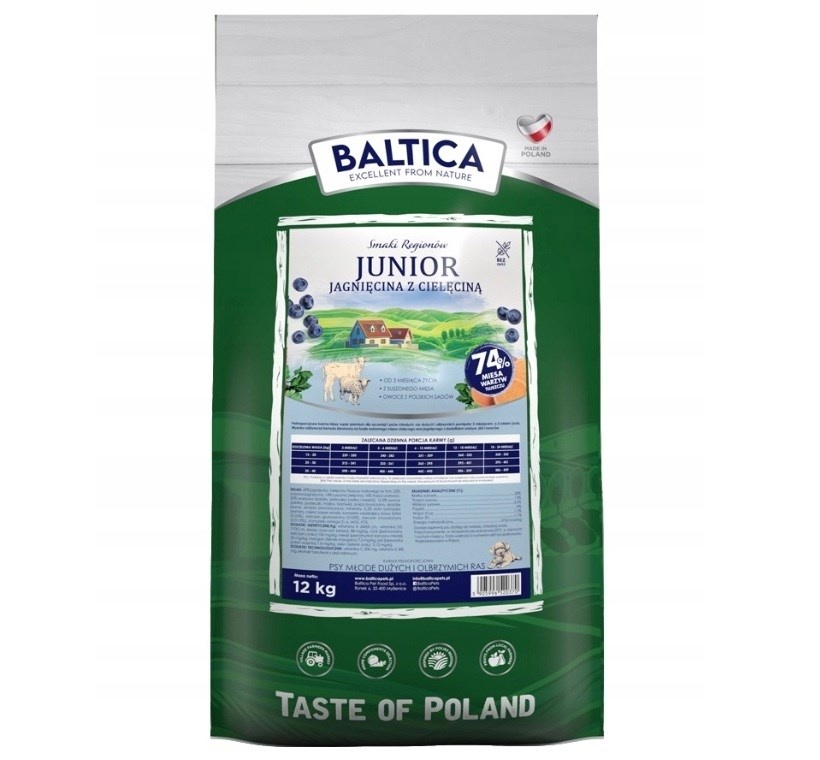 Baltica kuivtoit koerale Smaki Regions Junior Lamb with Veal, 12kg