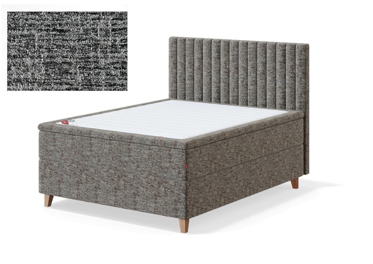 Sleepwell kontinentaalvoodi BLACK CONTINENTAL (4 jalaga), 160x200x55cm, AVOLA tumehall, jäik