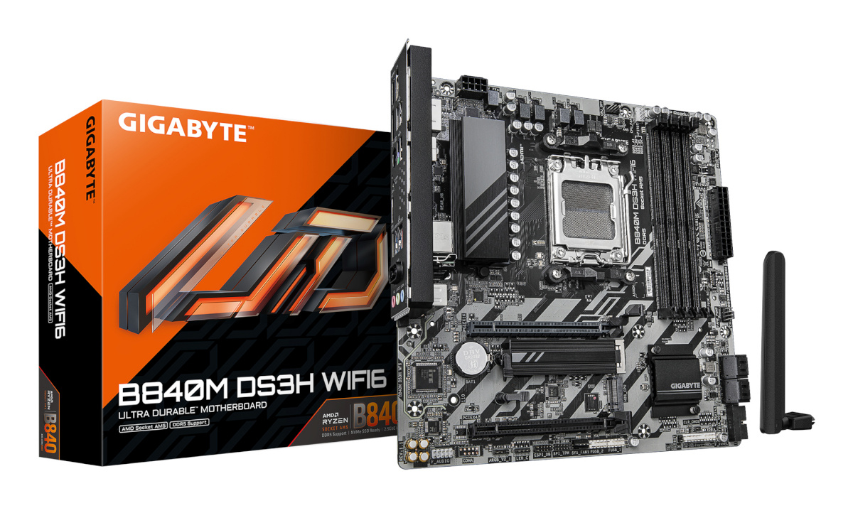 Gigabyte emaplaat B840M DS3H WiFi6 (B840,AM5,mATX,DDR5)