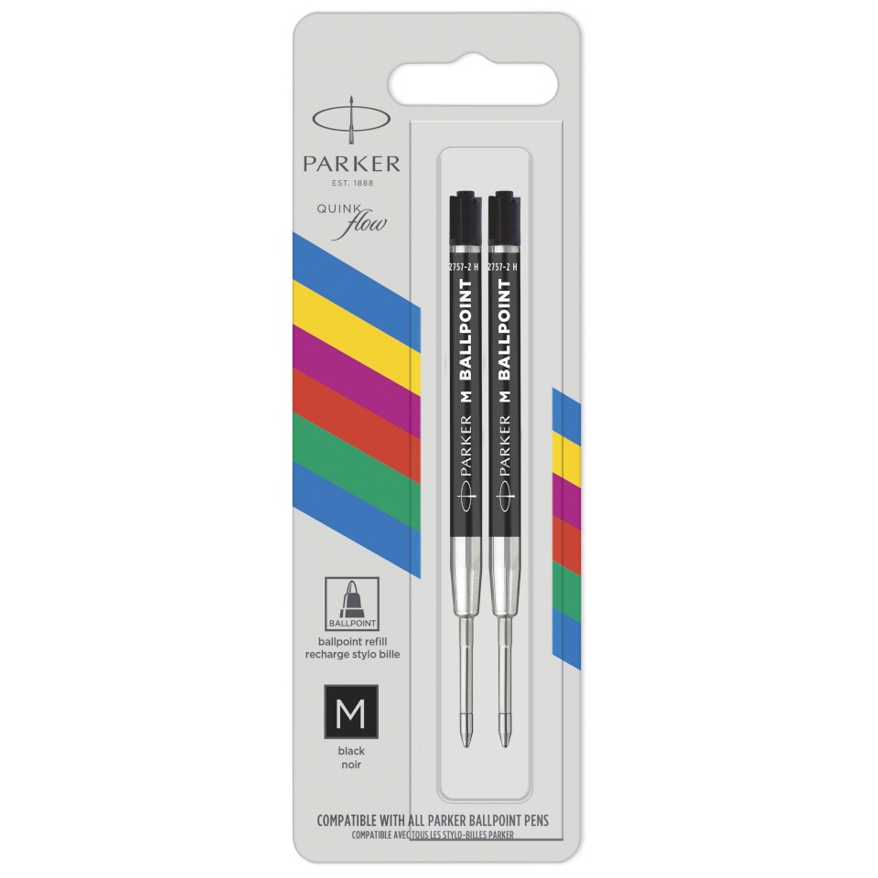 1x2 Parker Quinkflow Basic Ballpoint Pen Refill M must