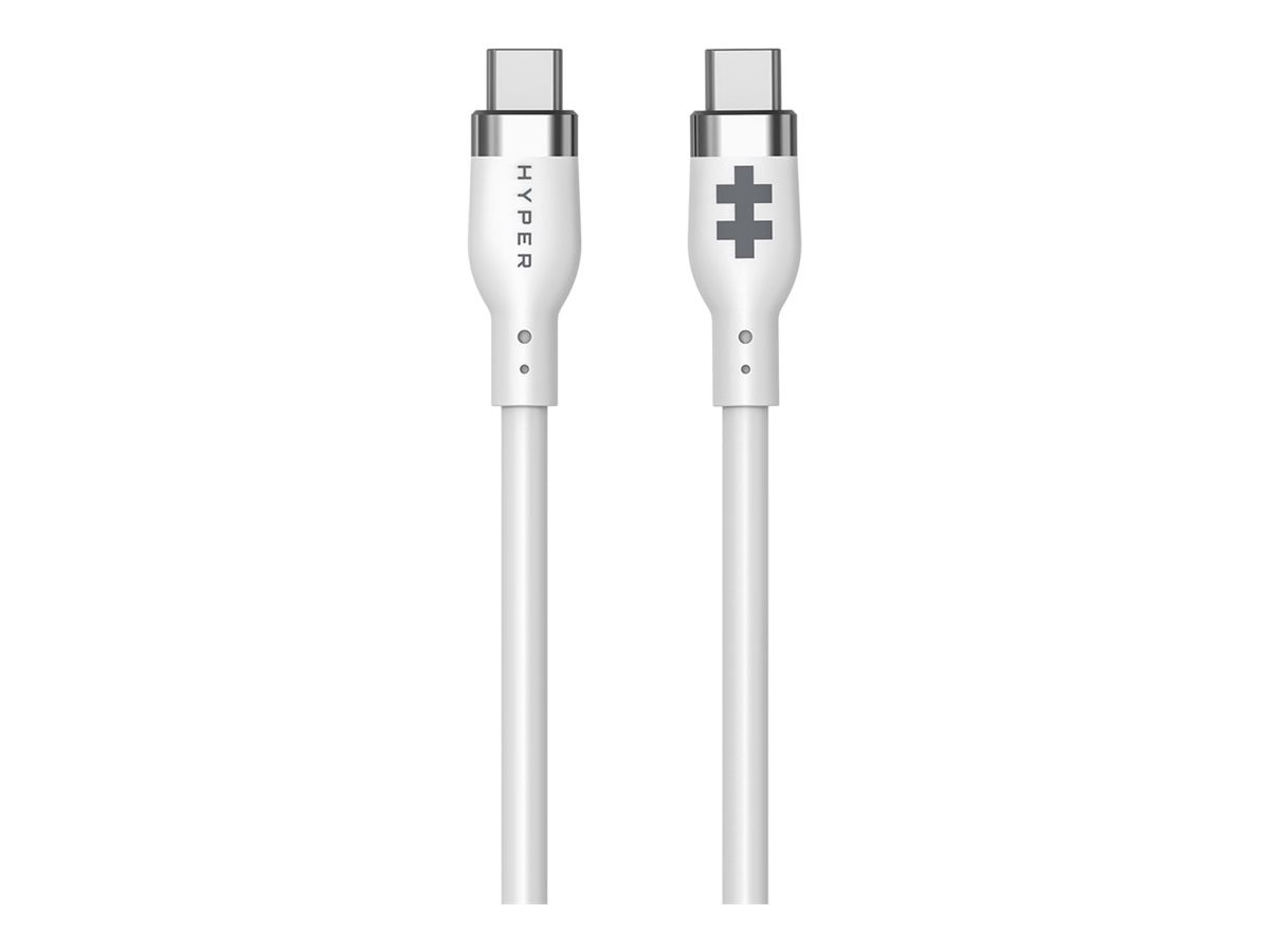 Hyper 1.5m Silicone USB-C to USB-C 60W Charging Cable - valge |