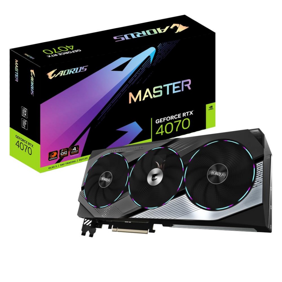 Gigabyte videokaart nVidia GeForce RTX 4070 Aorus Master 12GB GDDR6X, GV-N4070AORUSM-12GD