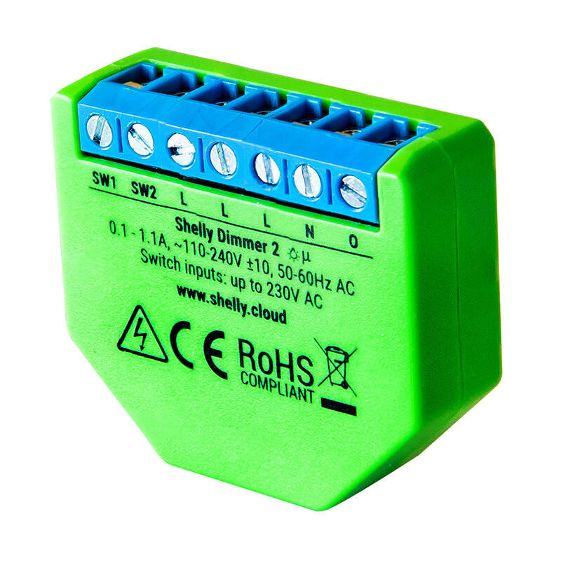 Shelly nutikodu moodul Drimmer 2 Lighting Controller 230V, WiFi, roheline