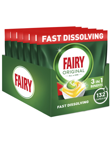 Fairy nõudepesumasina tabletid Original All in One Lemon, 132 tk