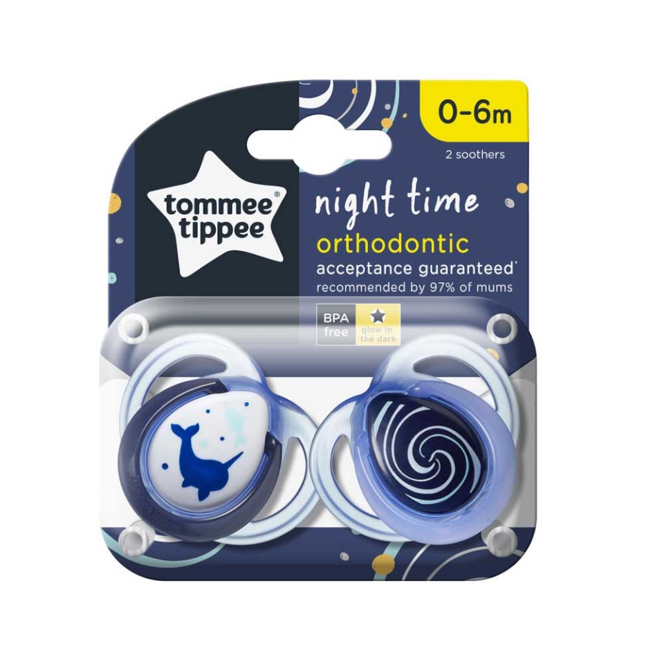 Tommee Tippee lutt NIGHT TIME, 0-6 kuud., 2 tk., 43338095