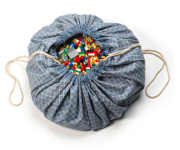 Play&go bag on toys Organic - Grid, sinine