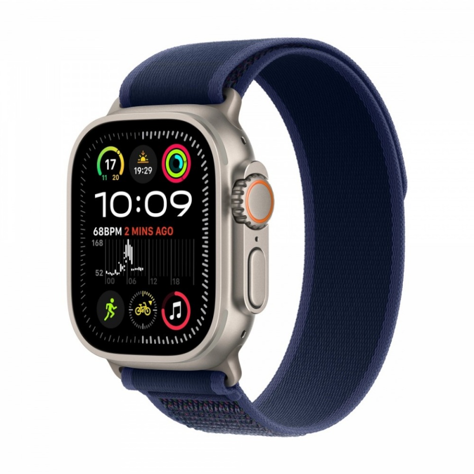 Apple Watch Ultra 2 GPS + Cellular 49mm Natural Titanium Case with Blue Trail Loop, M/L, sinine