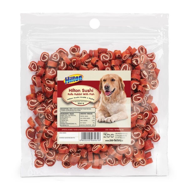 Hilton maius koerale Sushi Rolls Rabbit with Fish, 500 g