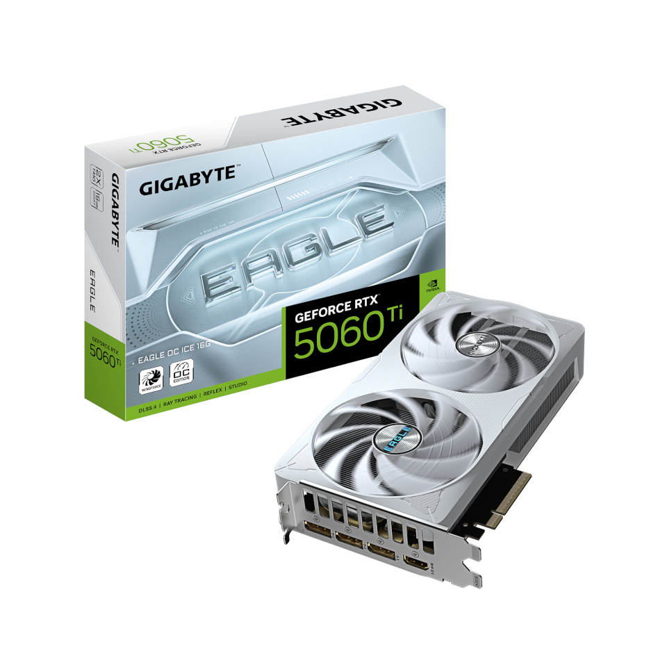 Gigabyte videokaart nVidia GeForce RTX 5060 Ti EAGLE OC ICE 16GB (GV-N506TEAGLEOC ICE-16GD) -