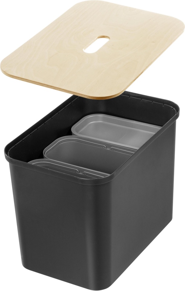 Orthex sorteerimiskomplekt SmartStore Collect Sorting Set with Plywood Cover, 76 L, must
