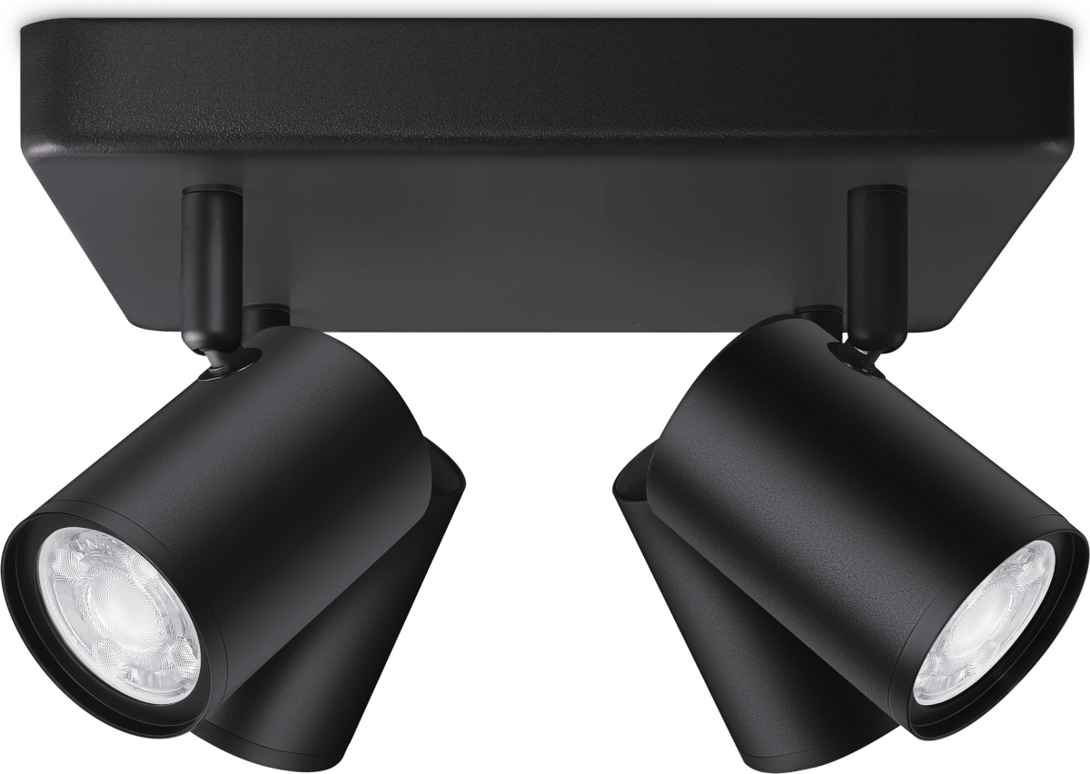 WiZ IMAGEO Prožektorid, ruudukujulised, neljaosalised, must, RGBW, WiFi