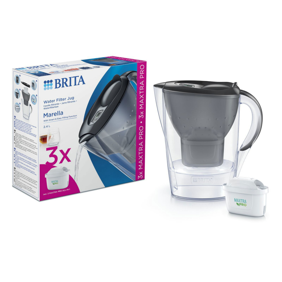 Brita Marella + 3 MXPro komplekt grafiidist veefiltrikann
