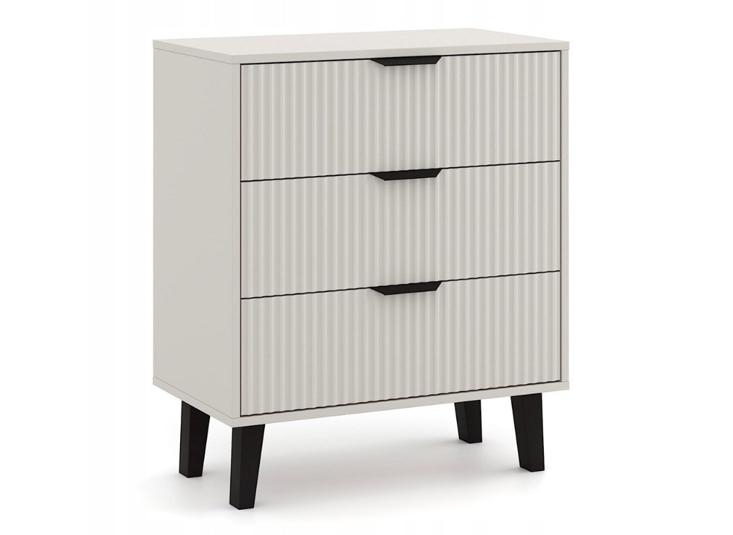 Top E Shop kummut SCANDI 3S SLIM CHEST OF DRAWERS, CASHMERE COLOUR