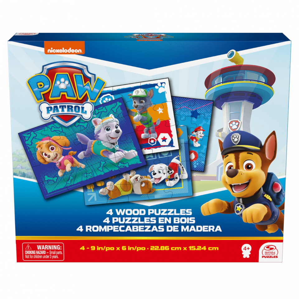 SPINMASTER GAMES puslekomplekt Paw Patrol, 4 puslet, 6066803