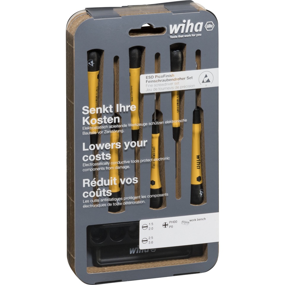 Wiha kruvikeeraja fine-blade screwdriver Set PicoFinish ESD