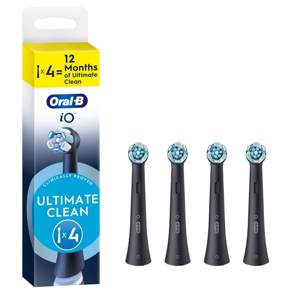Braun lisaharjad Oral-B iO Ultimate Clean Black Replacement Brushes, 4tk, must