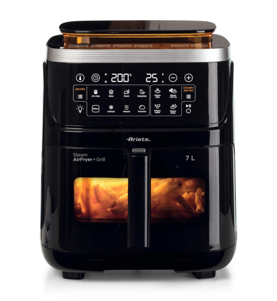 Ariete kuumaõhufritüür 4636 Air Fryer with Steam Function, 7L, must
