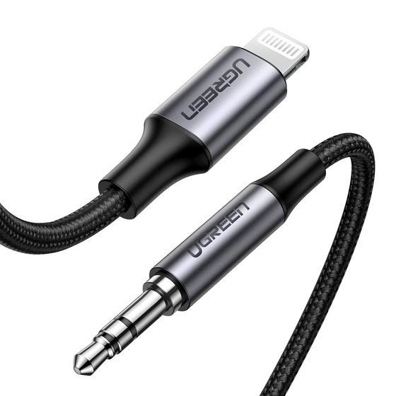 UGREEN 70509 mobile phone cable hõbedane 1m 3.5mm Lightning