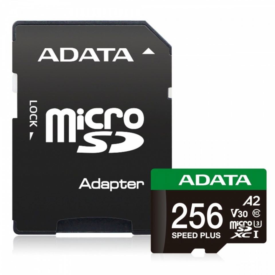 Adata mälukaart microSD Speed Plus 256GB UHS1 U3 V30 A2 180/160 MB/s