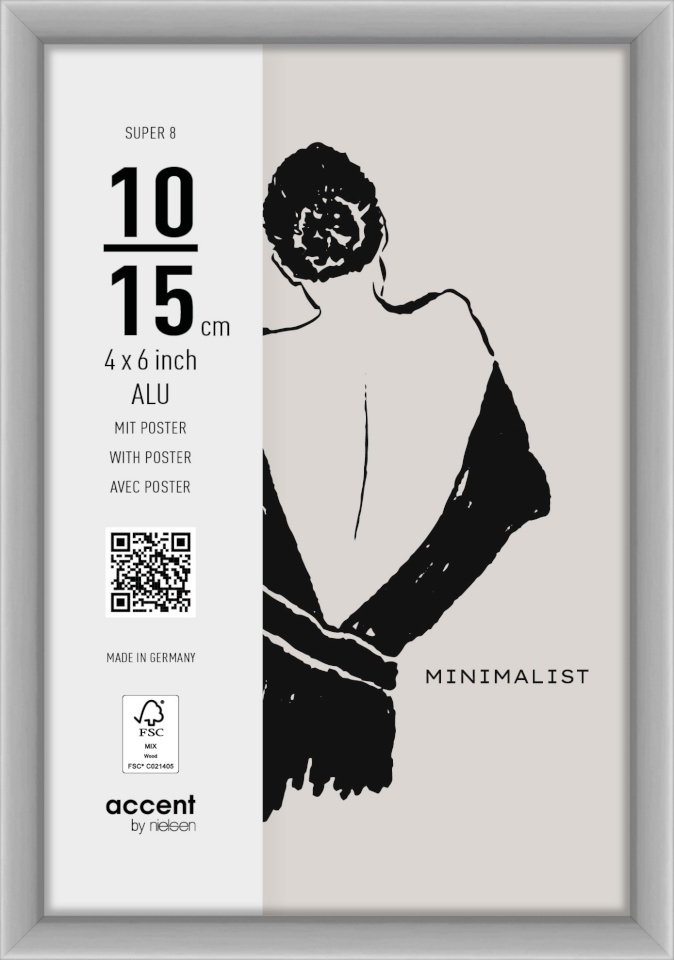 Nielsen Design pildiraam Photo Frame Metal 5411124 Super 8 Matt hõbedane 10x15 cm