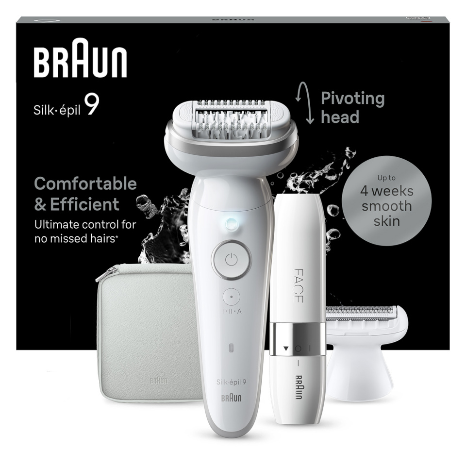 Braun epilaator Silk-épil 9 9-341 Epilator, 40 tweezers, valge