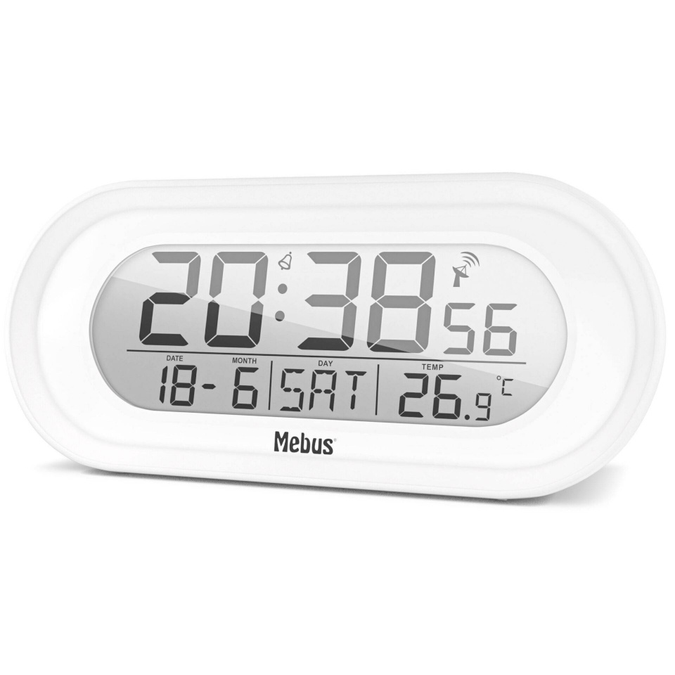 Mebus äratuskell 25808 Radio Alarm Clock, valge