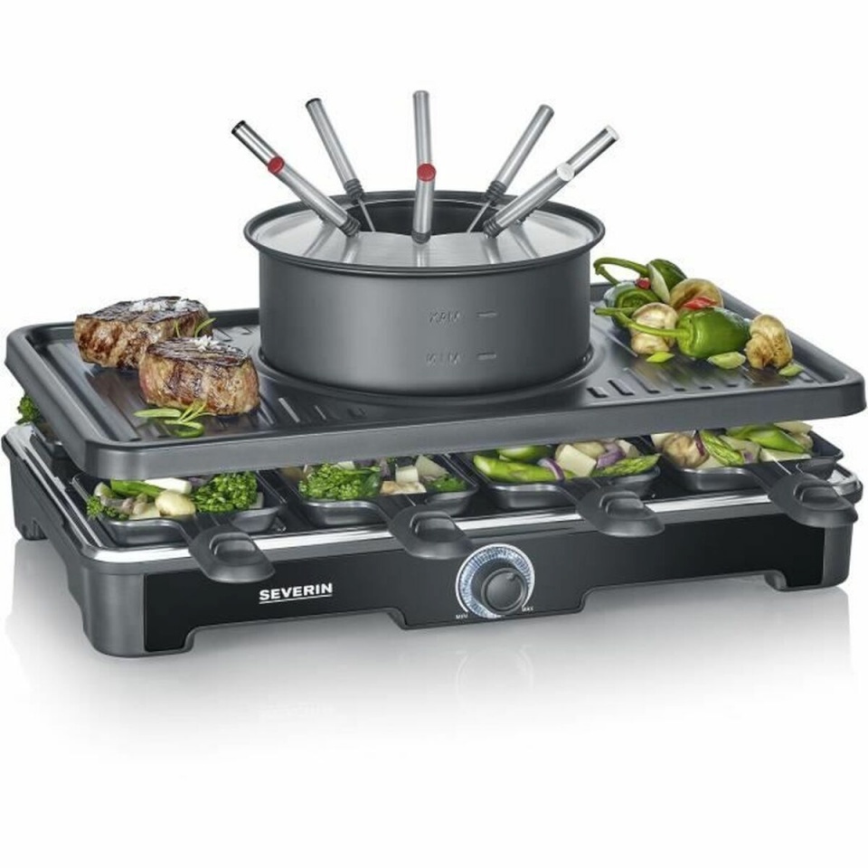 Severin elektrigrill RG 2347 Raclette 2in1 Fondue Set, must