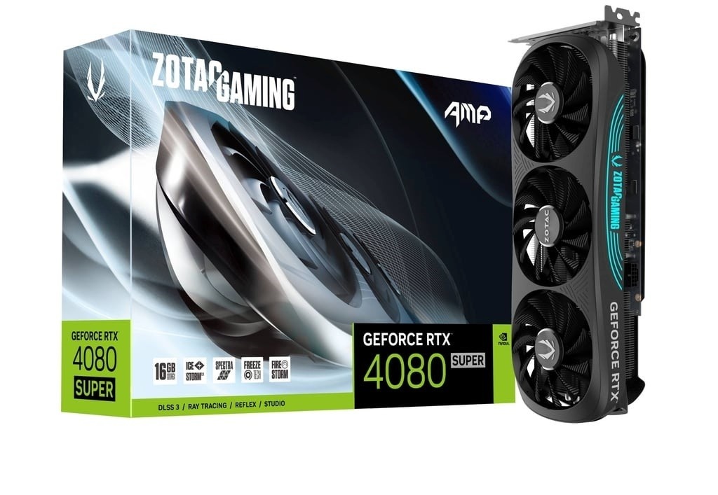 Zotac videokaart RTX 4080 SUPER AMP 16GB GDDR6X HDMI 3x DP